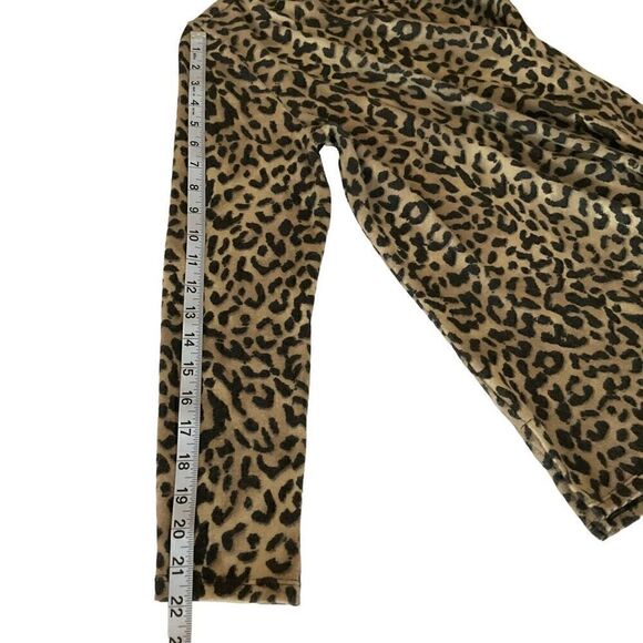 Bobeau Top Cowl Neck Built In Face Cover Black Tan Taupe Animal Print Small - Picture 8 of 11